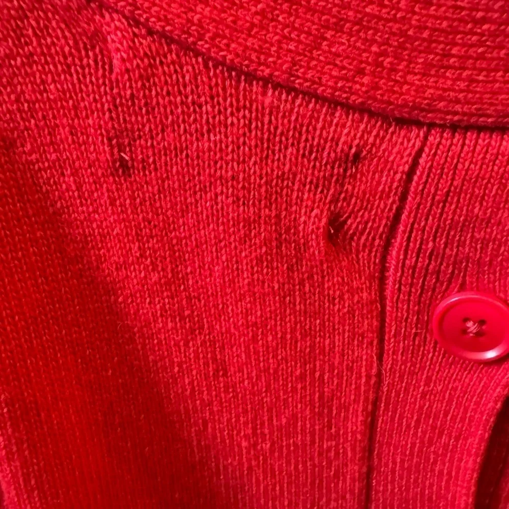 Banana Republic Red V-Neck Back Button Sweater